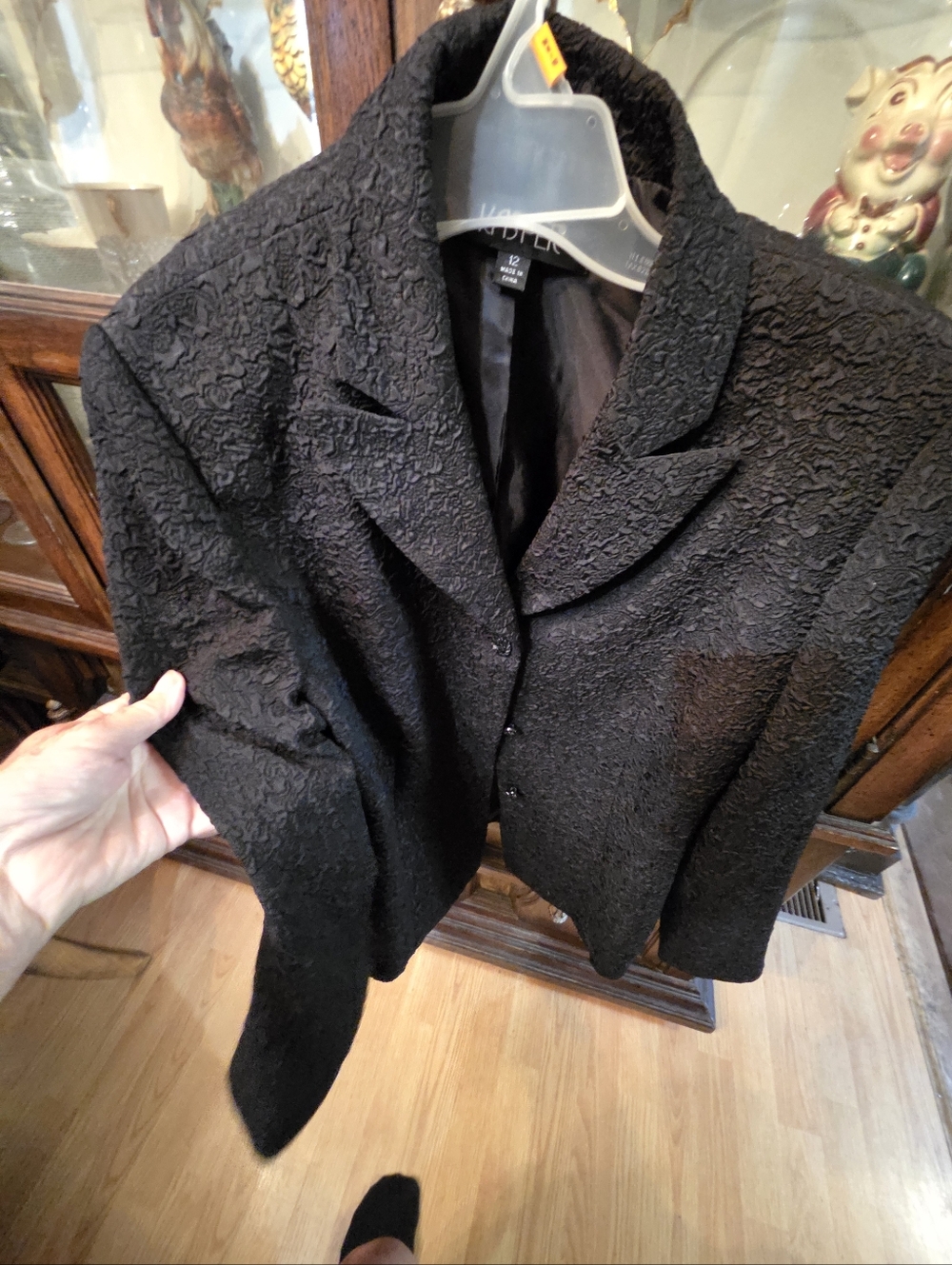 Kasper Women's Black Textured Suit (12) - Picture 2 of 7
